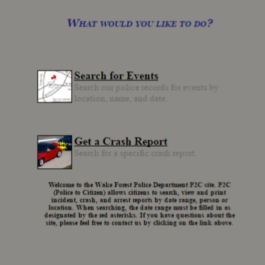 Search for Events or get crash reports advertisement